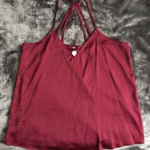 Red satin top